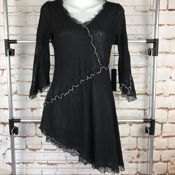 Komarov Tops - 🌻Sz S/Blouse/Asymmetrical/Hem Curly Edge Stitch